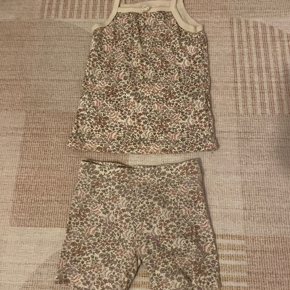 Jamie Kay floral tank top and bike shorts